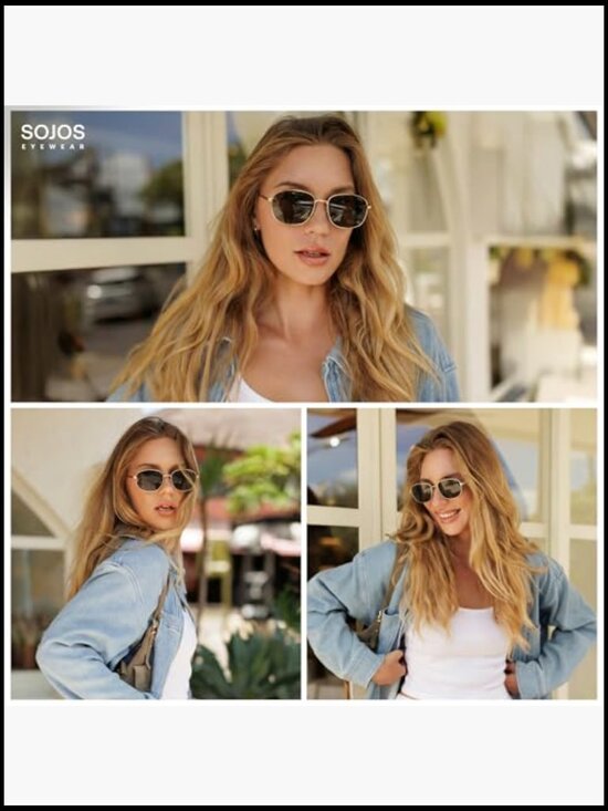 Retro Rectangle Polarized Sunglasses Metal Frames Vintage Shades main image 6